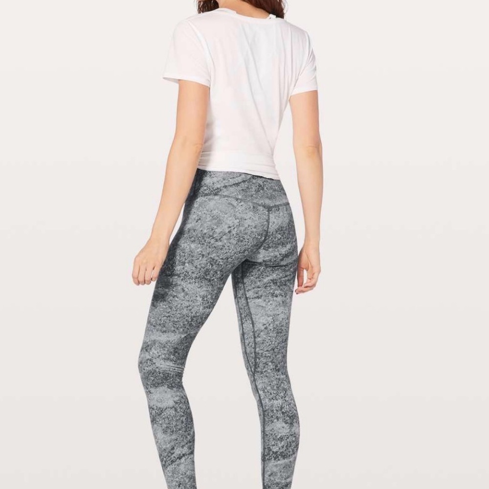 lululemon Athletica Gray Marble-Print High-Rise Leggings - Picture 3 of 5